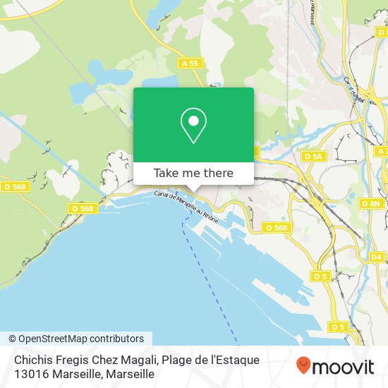 Chichis Fregis Chez Magali, Plage de l'Estaque 13016 Marseille map