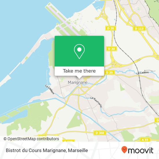 Mapa Bistrot du Cours Marignane, 34 Avenue Jean Jaurès 13700 Marignane