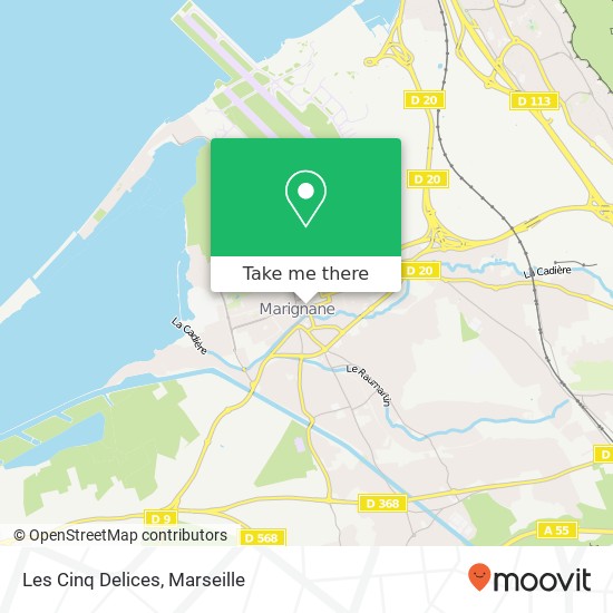 Mapa Les Cinq Delices, 20 Cours Mirabeau 13700 Marignane