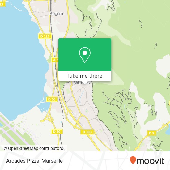 Mapa Arcades Pizza, Route du Village 13127 Vitrolles