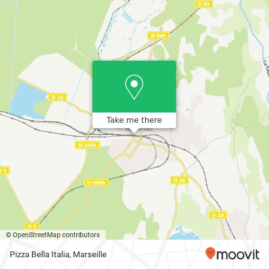 Mapa Pizza Bella Italia, 8 Avenue Charles de Gaulle 13140 Miramas