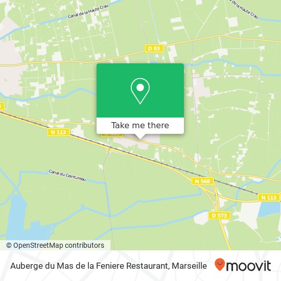 Mapa Auberge du Mas de la Feniere Restaurant, Route de la Crau 13280 Arles
