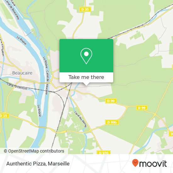 Mapa Aunthentic Pizza, 581 Route des Cayades 13150 Tarascon