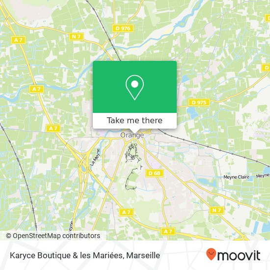 Mapa Karyce Boutique & les Mariées, 7 Rue de la République 84100 Orange