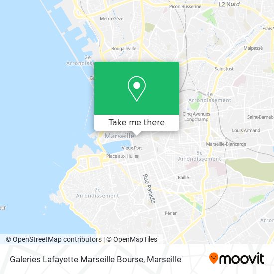 Mapa Galeries Lafayette Marseille Bourse