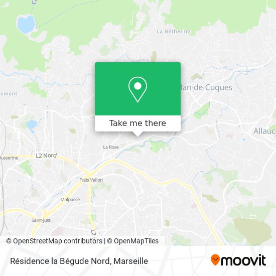Résidence la Bégude Nord map