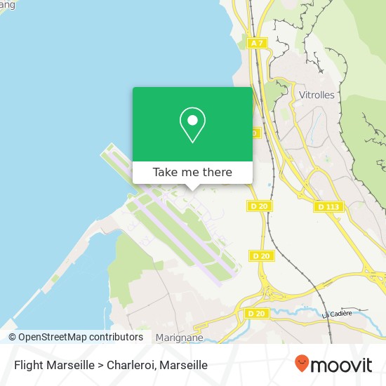 Mapa Flight Marseille > Charleroi