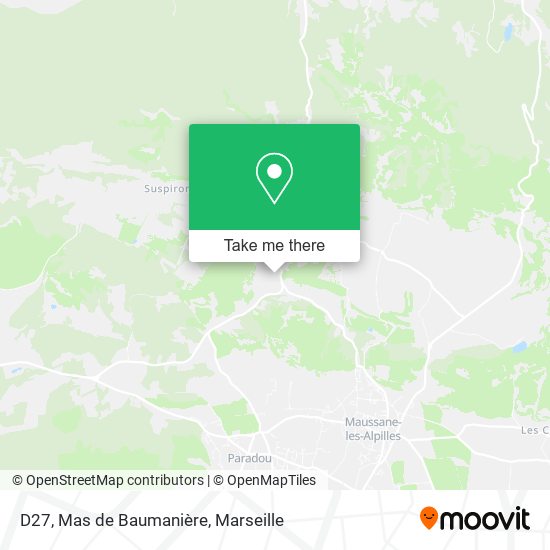D27, Mas de Baumanière map