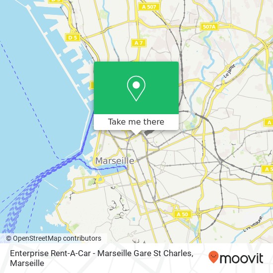 Mapa Enterprise Rent-A-Car - Marseille Gare St Charles