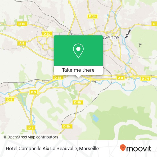 Hotel Campanile Aix La Beauvalle map