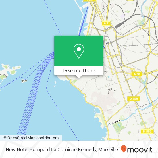 Mapa New Hotel Bompard La Corniche Kennedy