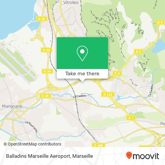 Mapa Balladins Marseille Aeroport