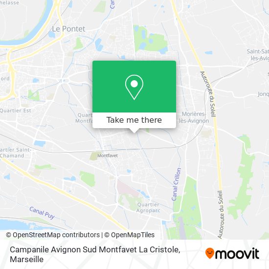 Campanile Avignon Sud Montfavet La Cristole map