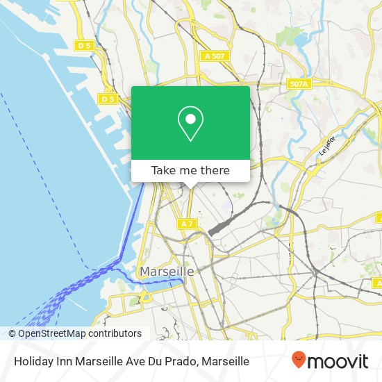 Mapa Holiday Inn Marseille Ave Du Prado