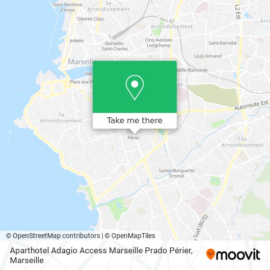 Mapa Aparthotel Adagio Access Marseille Prado Périer