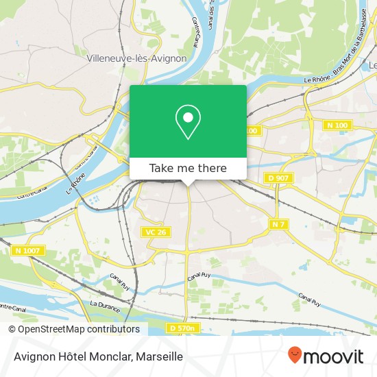 Mapa Avignon Hôtel Monclar