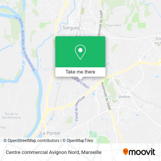Centre commercial Avignon Nord map