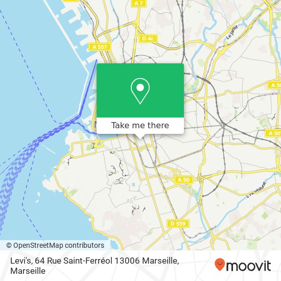 Mapa Levi's, 64 Rue Saint-Ferréol 13006 Marseille
