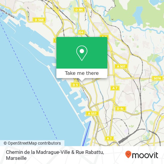 Chemin de la Madrague-Ville & Rue Rabattu map