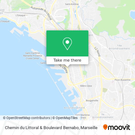 Chemin du Littoral & Boulevard Bernabo map