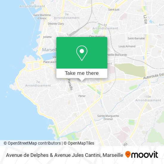 Avenue de Delphes & Avenue Jules Cantini map