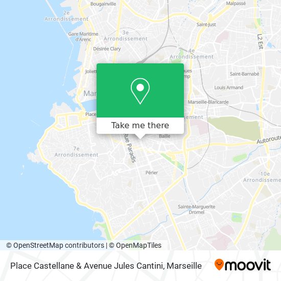 Mapa Place Castellane & Avenue Jules Cantini