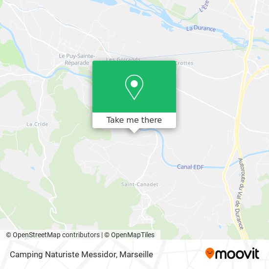 Camping Naturiste Messidor map