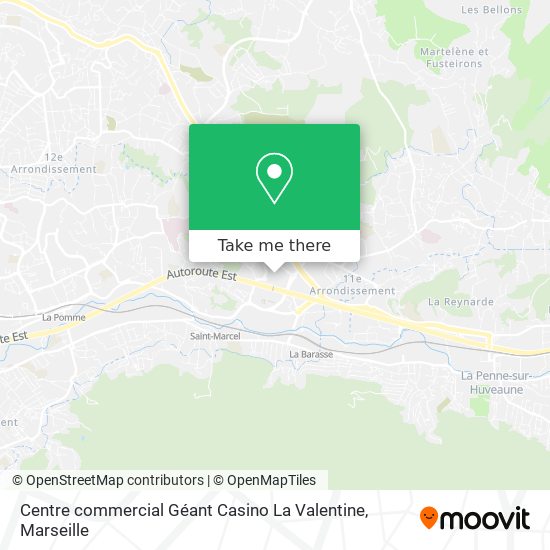 Mapa Centre commercial Géant Casino La Valentine