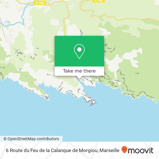 Mapa 6 Route du Feu de la Calanque de Morgiou