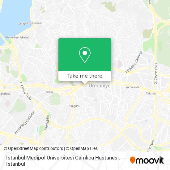 İstanbul Medipol Üniversitesi Çamlıca Hastanesi map