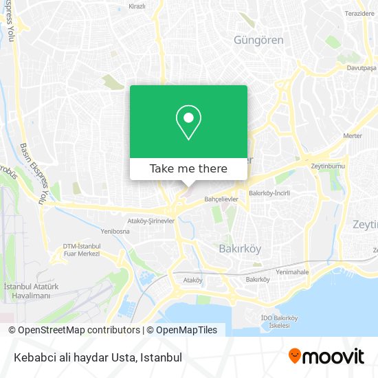 Kebabci ali haydar Usta map