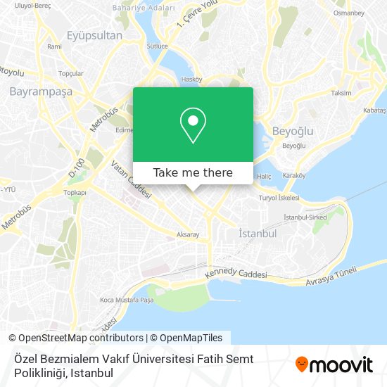 Özel Bezmialem Vakıf Üniversitesi Fatih Semt Polikliniği map