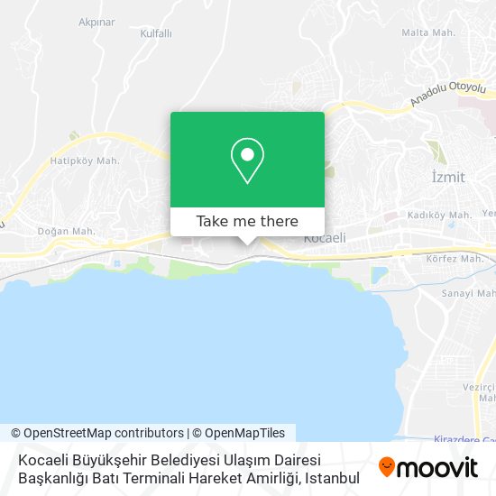 Kocaeli Büyükşehir Belediyesi Ulaşım Dairesi Başkanlığı Batı Terminali Hareket Amirliği map