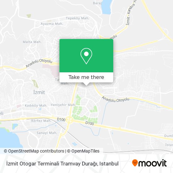 İzmit Otogar Terminali Tramvay Durağı map