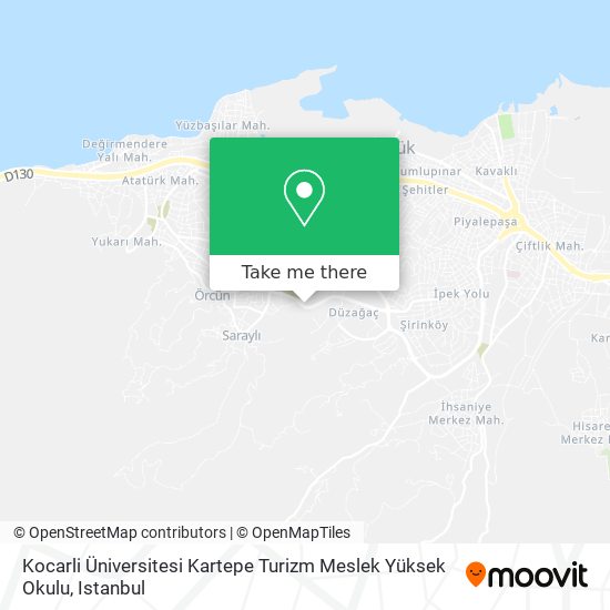 Kocarli Üniversitesi Kartepe Turizm Meslek Yüksek Okulu map