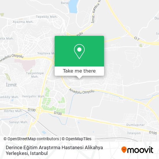 Derince Eğitim Araştırma Hastanesi Alikahya Yerleşkesi map