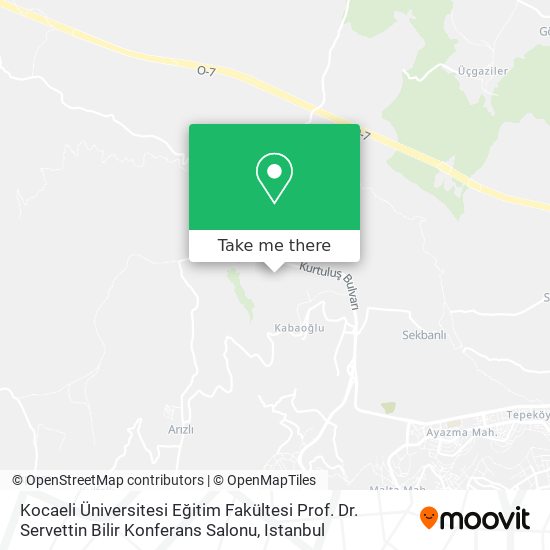Kocaeli Üniversitesi Eğitim Fakültesi Prof. Dr. Servettin Bilir Konferans Salonu map