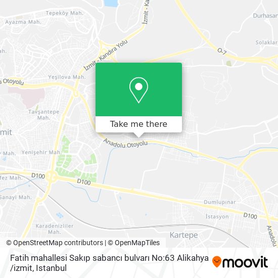 Fatih mahallesi Sakıp sabancı bulvarı No:63 Alikahya /izmit map