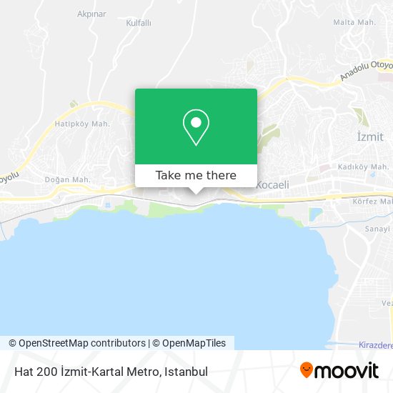 Hat 200 İzmit-Kartal Metro map