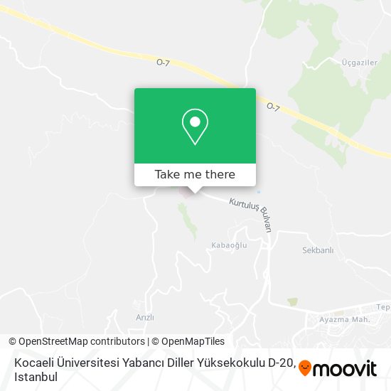 Kocaeli Üniversitesi Yabancı Diller Yüksekokulu D-20 map