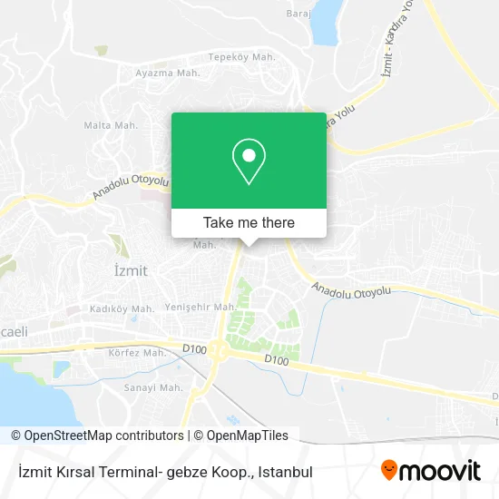 İzmit Kırsal Terminal- gebze Koop. map