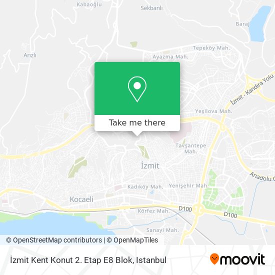 İzmit Kent Konut 2. Etap E8 Blok map