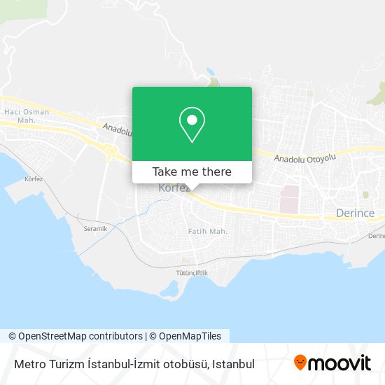 Metro Turizm Ístanbul-İzmit otobüsü map
