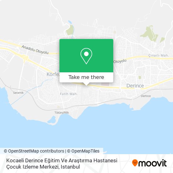 Kocaeli Derince Eğitim Ve Araştırma Hastanesi Çocuk Izleme Merkezi map