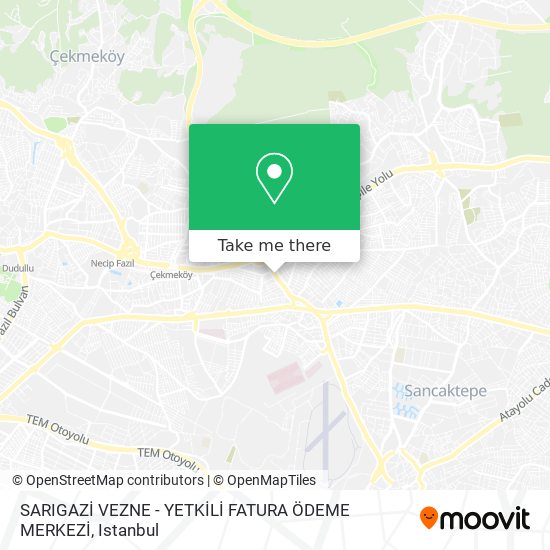 SARIGAZİ VEZNE - YETKİLİ FATURA ÖDEME MERKEZİ map