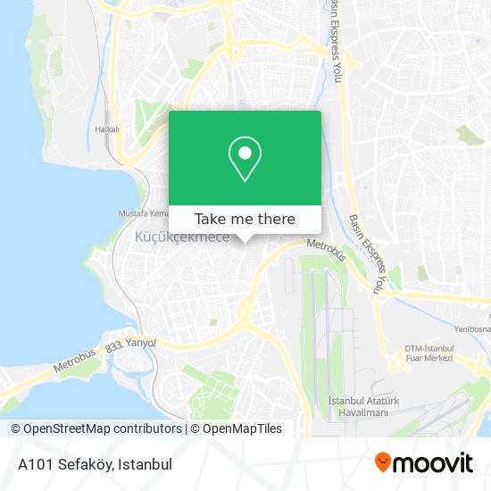 A101 Sefaköy map