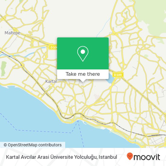 Kartal Avcılar Arasi Üniversite Yolculuğu map