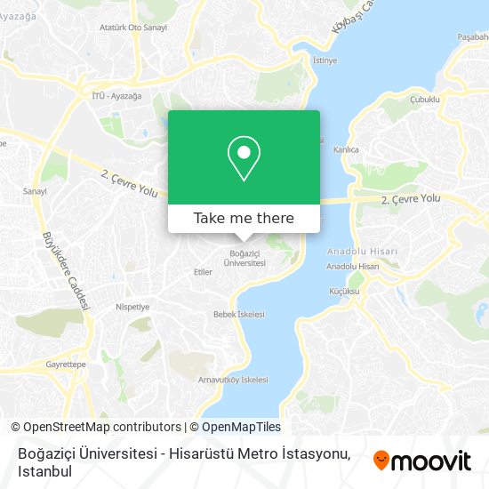 Boğaziçi Üniversitesi - Hisarüstü Metro İstasyonu map