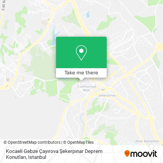 Kocaeli Gebze Çayırova Şekerpınar Deprem Konutları map