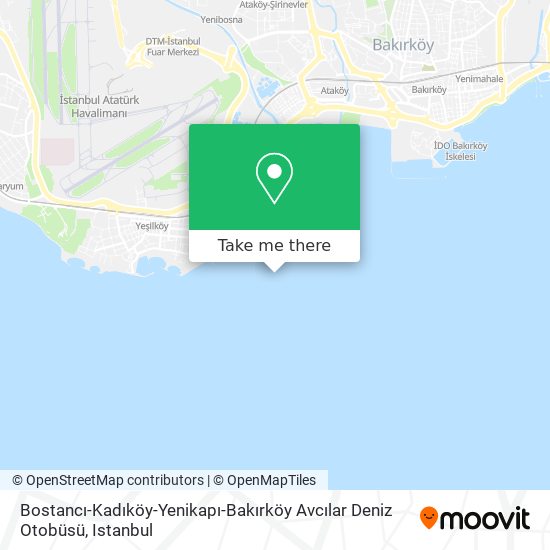 Bostancı-Kadıköy-Yenikapı-Bakırköy Avcılar Deniz Otobüsü map